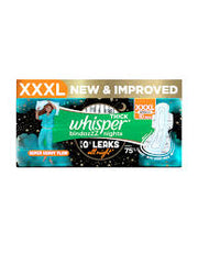 WHISPER THICK BINDAZZ NIGHTS XXXL 4 PADS